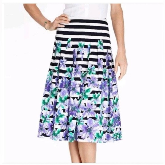 Talbots Dresses & Skirts - Talbots Floral Striped Women's pleated accordion style Skirt
